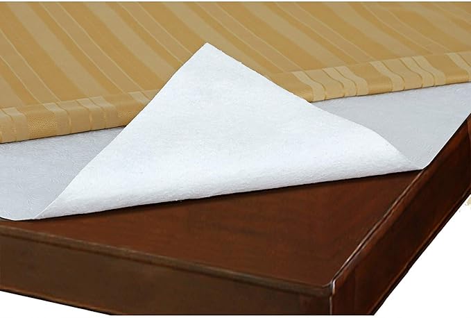 Home Bargains Plus Quilted Heavy Duty Table Pad Protector with Flannel Backing, Cut to Fit, Heat Resistant, Wipe Clean, Protects Table from Spills and Scratches, White, 52” x 108” Rectangle