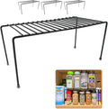 Evelots Kitchen Cabinet Wire Shelf Organizer/Rack - 4 Pack Sturdy Metal Shelf Risers - Double Your Counter Space - Great for Kitchen, Freezer, Pantry and Bathroom - Rustproof - Black