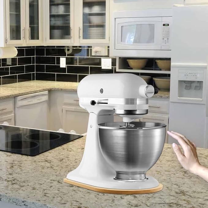 Compatible with Kitchen aid 4.5-5 Qt Bamboo Mixer Slider - Appliance Slider for Tilt Head Kitchen aid Stand Mixer Artisan, Countertop Storage Mover Sliding Tray Accessories Attachments