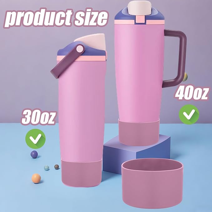 Mity rain 2PCS Protective Silicone Boots for Owala 30oz & 40oz FreeSip Sway Bottles & Tumblers - Accessories for owala, Enhances Stability & Prevents Scratches (Aubergine)