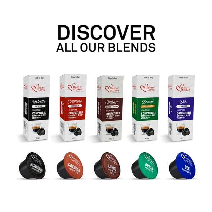ITALIAN COFFEE FOR ESPRESSO LOVERS Italian Coffee capsules compatible with Verismo, CBTL, Caffitaly, K-fee systems (80 pods RISTRETTO blend)