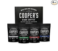 Bourbon & Whiskey Barrel Aged Coffee Box Set - 4-Bag Roasted Coffee Sampler - Bourbon Colombian, Malt Whiskey Sumatra, Rye Whiskey Ethiopian, Rum Barrel Rwanda, (Ground, 4 Ounce (Pack of 4))