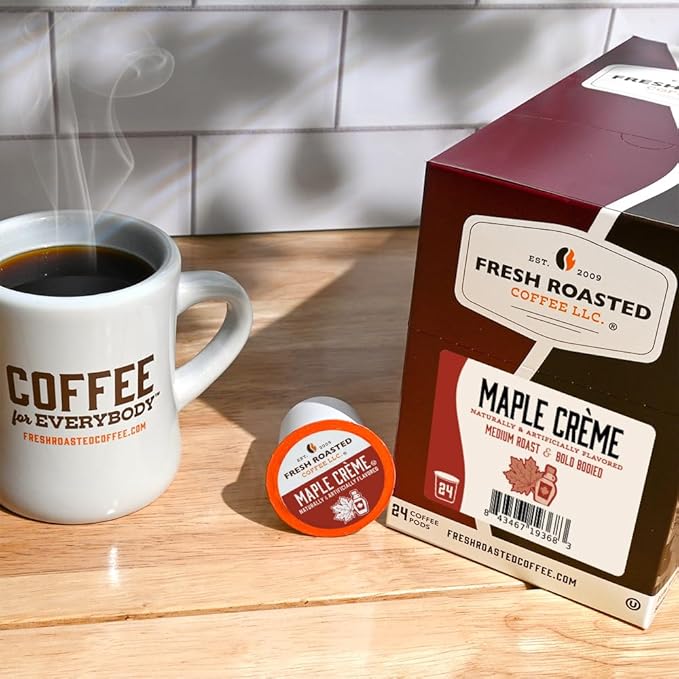 Fresh Roasted Coffee, Maple Crème, Flavored Coffee Pods, 24 Count