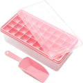 Silicone Ice Cube Tray with Leak-Proof Lid & Storage Bin for Freezer – BPA-Free 36-Piece Nugget Ice Molds, Spill-Resistant Cover & Ice Scoop Container Cover