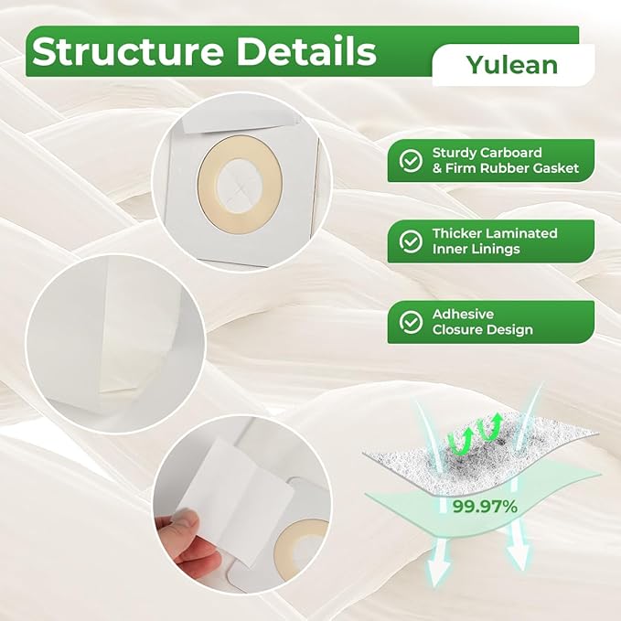 18 Pack Style 7 Vacuum Bags Compatible with Bissell Upright Vacuums: PowerForce 1739 3522 3525 71Y7, PowerGlide 3545, Plus 3350 3550 3553, Lift-Off 3554, Powertrak 6592 Series Vacuum, Part#32120