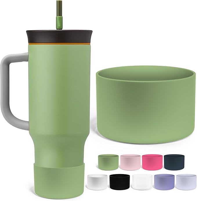 Jmoe USA Silicone Sleeve for Owala 40oz Tumbler | Fits Handle Tumbler Only | Anti-Slip Boot | Protects Against Dents & Scratches | Protector for Bottom of Cup | BPA Free (Camo Cool)