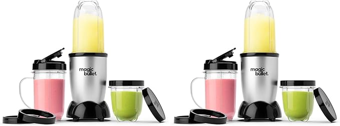 Magic Bullet Blender, Small, Silver, 11 Piece Set (Pack of 2)