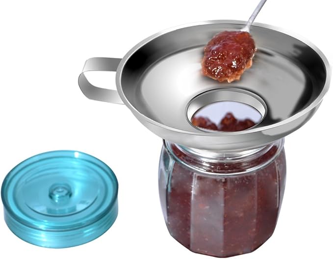 Stainless Steel Funnel for Mason Jar with Handle for Regular and Wide Mouth Jars (Neck-4.5cm)