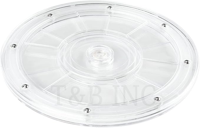 TamBee 8 inch Lazy Susan Turntable Organizer White Acrylic for Spice Rack, Cake, TV, Laptop, Crafts, Kitchen, Cabinet, Pantry Decorating