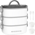 Lunch Box, Stackable 3 Layers Containers, Portable 94OZ Large Capacity Leakproof Bento Box with Spoon & Fork & Sauce Boxes, Microwave Safe Lunch Box for Kids and Adults