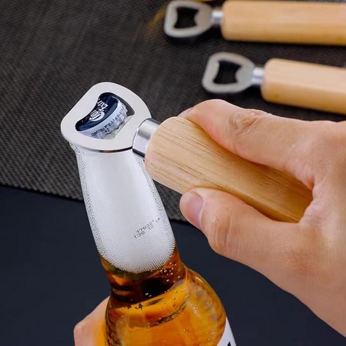 Wood Wine Bottle Opener, Beer Bottle Openers, Cider, Soft Drinks Bottle Opener for Home, Bar, Restaurant，Wedding Favors ，Wood Handle Handheld (set of 35)