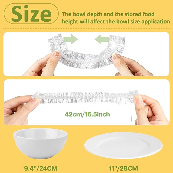 MAQIHAN 300 Bowl Covers Bread Proofing - Medium Plastic Wrap Food Sourdough Bread Baking Bread Rising Elastic Reusable Plate Covers Outdoor Food Fresh Keeping Bags Shower Cap Hair Deep Conditioning