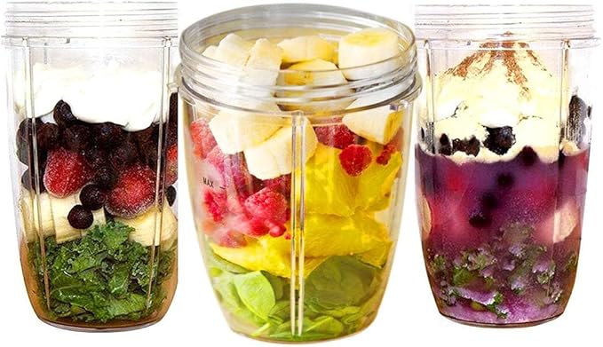 Blender Cups Replacement for Nutribullet Blender 18OZ Cup with Lid, Compatible with Nutribullet 600W 900W Blender Juicer (2Pack)