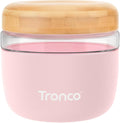 Tronco 24 oz Glass Container with Bamboo Lids, Food Storage Bowls for Soup, Stew & Overnight Oats, Meal Prep, Glass Lunch Bowl Container 100% Leak & Spill Proof, Airtight, BPA-Free- Ideal Gifts