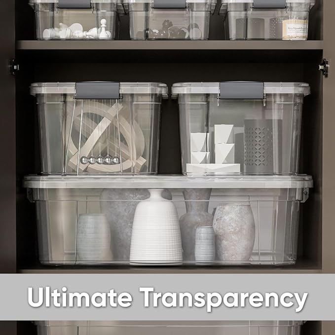 Superio X-Deep Clear Storage Container with Lid and Handles, Stackable Organizer Bin for Home, Garage, and Dorm- Store Cloths, Boots, Toys, and Accessories, (8.7 Qt.)