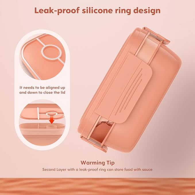 Bento Box Adult Lunch Box,3 Stackable Bento Lunch Containers for Adults/Kids, Modern Minimalist Design Bento Box with Utensil Set, Leak-Proof Lunchbox for Dining Out, Work, Picnic, School