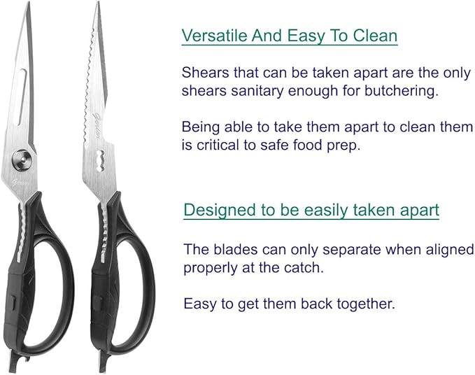 Kitchen Scissors - Come Apart Kitchen Shears for Cutting Chicken, Meat, Poultry, Seafood, Vegetable - Great Cooking Scissors Gadget