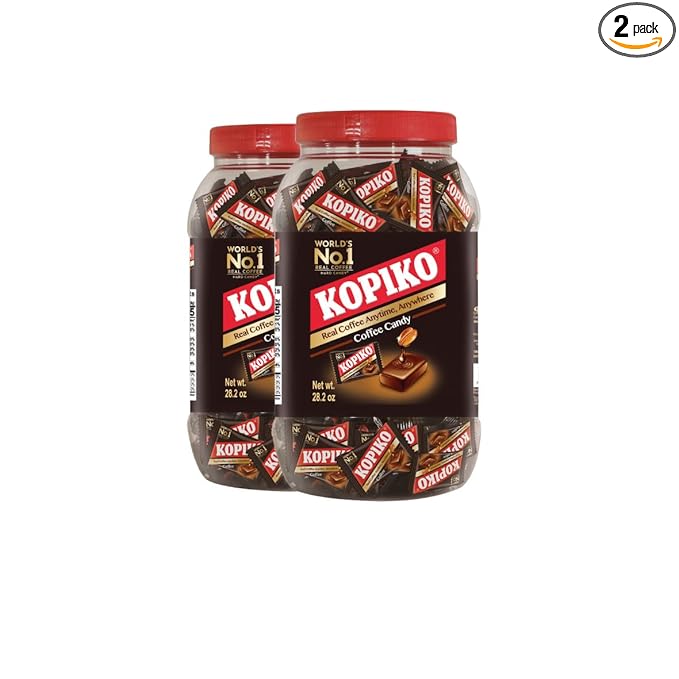 Kopiko Coffee Candy – Bold-Tasty Hard Candy from Indonesia with Real Coffee Extract – A Satisfying Boost for On-the-Go Energy (2-Pack 28.2oz Each)