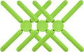 3/Pack Foldable Silicone Trivets, FENGCHEN Folding Trivets, Non-Slip Collapsible Cross Compact Design Expandable Silicone Pot Holder,Green