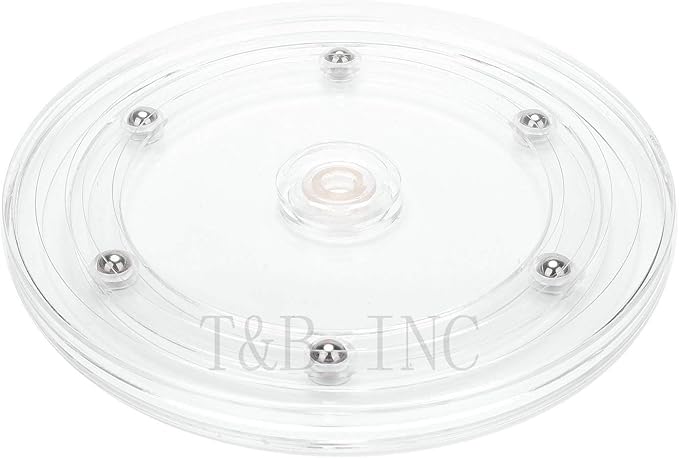 TamBee 2PC 6 inch Lazy Susan Turntable Organizer White Acrylic for Spice Rack, Cake, TV, Laptop, Crafts, Kitchen, Cabinet, Pantry Decorating