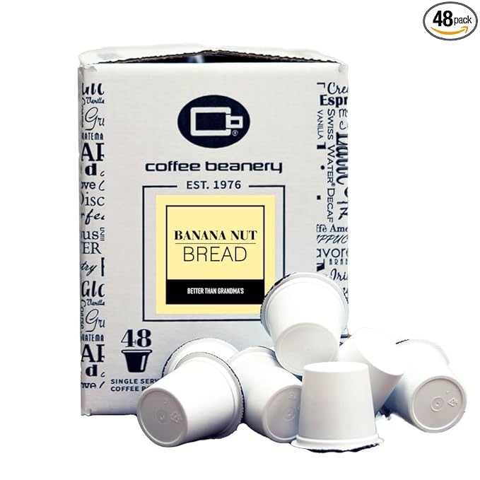 Banana Nut Bread Coffee Pods by Coffee Beanery | 48ct Bulk Medium Roast Arbica Coffee