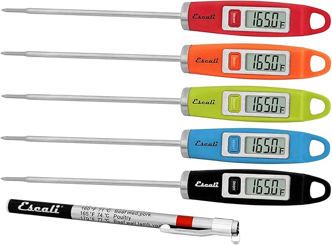 Escali DH1 Gourmet Digital Meat Thermometer with Extra Long Probe, NSF Certified, Black