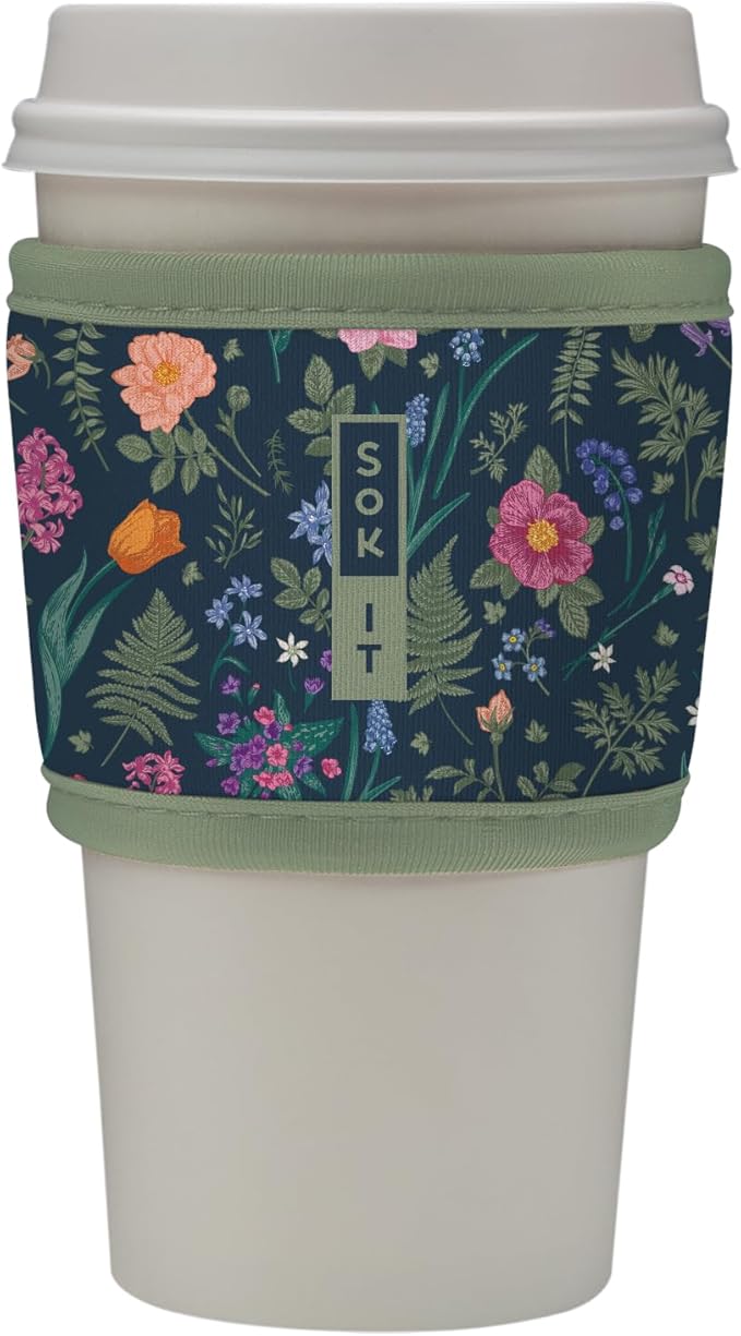Sok It HotSok Coffee & Tea Reusable Insulated Neoprene Cup Sleeve (Spring Noir)