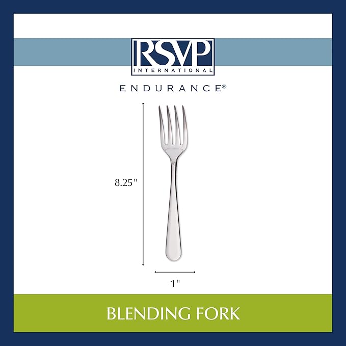 RSVP International Endurance Kitchen Baking Tool Collection, Blending Fork, Stainless Steel