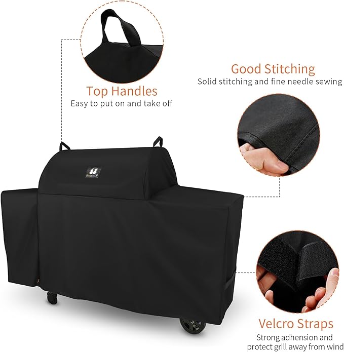 SUPJOYES Grill Cover for Traeger Grills BAC776 Woodridge Pro and Woodridge Elite, Heavy Duty Waterproof Full-Length All Weather Grill Accessory