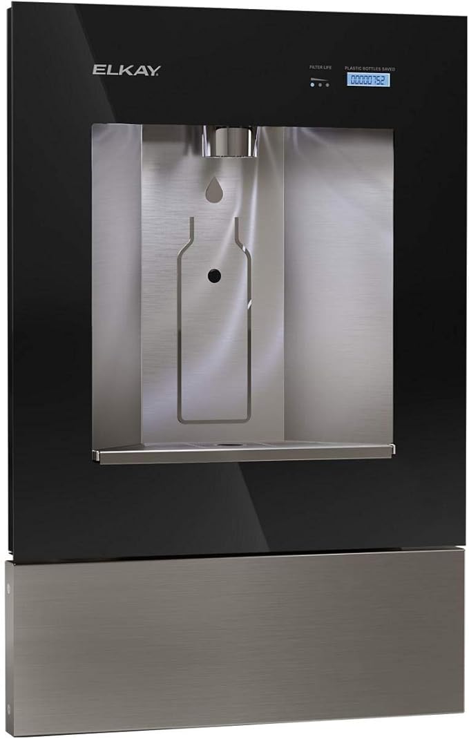 Elkay LBWD00C Liv Recessed Bottle Filling Station with Hands Free Operation and Filter - Midnight
