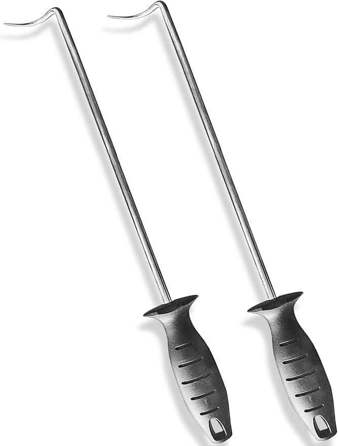 17-inch Pigtail Food Flipper (Set of 2) - Premium Stainless Steel Meat Turner for Grilling & Cooking