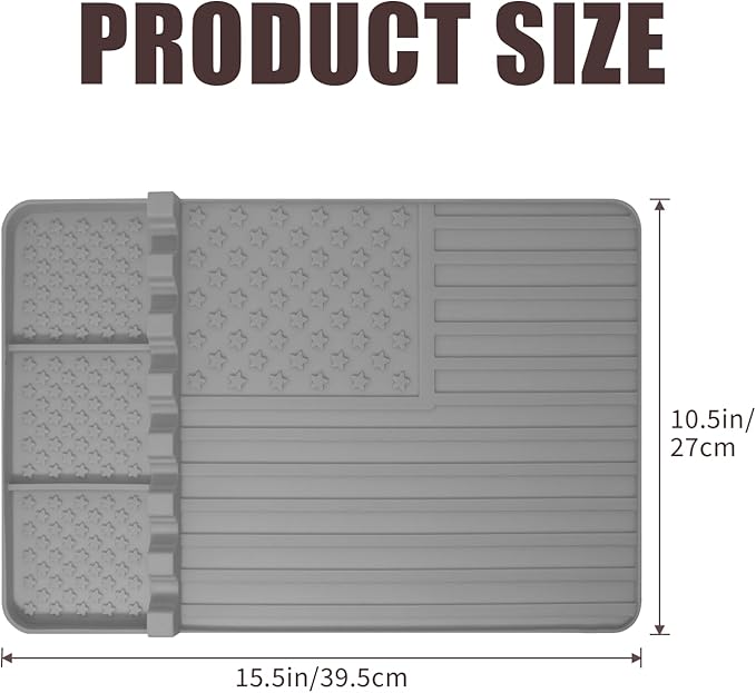 2 PCS Silicone Griddle Tools Mat for Blackstone,Grill BBQ Caddy Utensils Holder for Kitchen,Cooking & Countertop,Large Spatula Mat with Drip Pad,Griddle Accessories for Blackstone (Grey-2)
