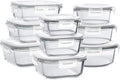 BAYCO Glass Storage Containers with Lids, 9 Sets, Meal Prep Airtight Food Storage Containers for Food Storage with Lids - BPA-Free & Leak Proof
