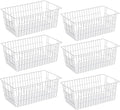 Slideep Farmhouse Freezer Baskets Organizer Storage Bins Large Organizer Baskets for Storage, Office, Bathroom, Pantry Organization Storage Bins Rack with Handles 6 Pack