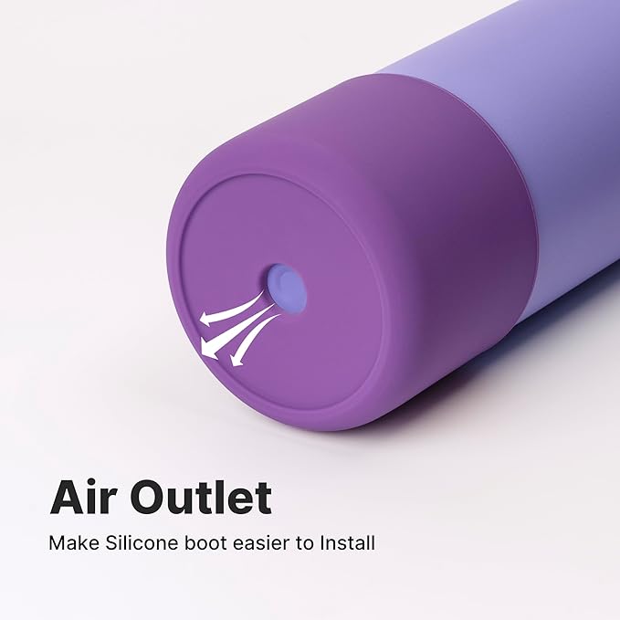 Silicone Boot for Owala 14/16 oz Water Bottle, Anti-Slip Protective Sleeve for Owala 12 oz Kids Tumbler, Boot Bottom Base fit Flip 14 oz Insulated Stainless-Steel Water Bottle (Purple)