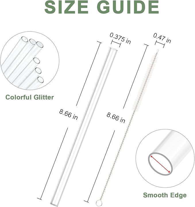 Replacement Straw for Stanley Cup 20 oz 14 oz, 6 Pcs Reusable Long Clear Straw with Clear Brush for Stanley Cup Accessories, Dishwasher Safe and BPA Free