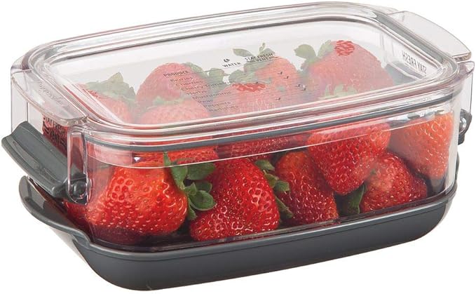 Progressive Berry ProKeeper, 1.2-Quart, Strawberries, Blueberry, Fruit Vegetable Container,Black