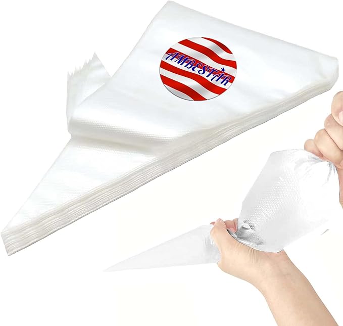 24 Inch Icing Piping Bags, 200 Pcs Large Pastry Bags, Frosting Piping Bags Disposable for Wedding Cake, Birthday Party Dessert, Cupcake Decorating