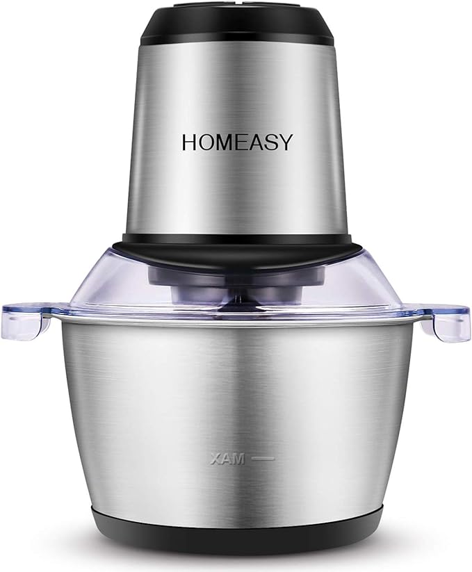 Meat Grinder Electric, Food Processor 2L Stainless Steel Meat Blender Food Chopper for Meat, Vegetables, Fruits and Nuts with 4 Sharp Blades, 350W, 8 Cups