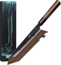 FINDKING Walnut Knife Edge Guard, Magnetic Sleeve for Counter, Drawer, Storage Pouch, Portable Blade Sheath for 8" Japanese Knife