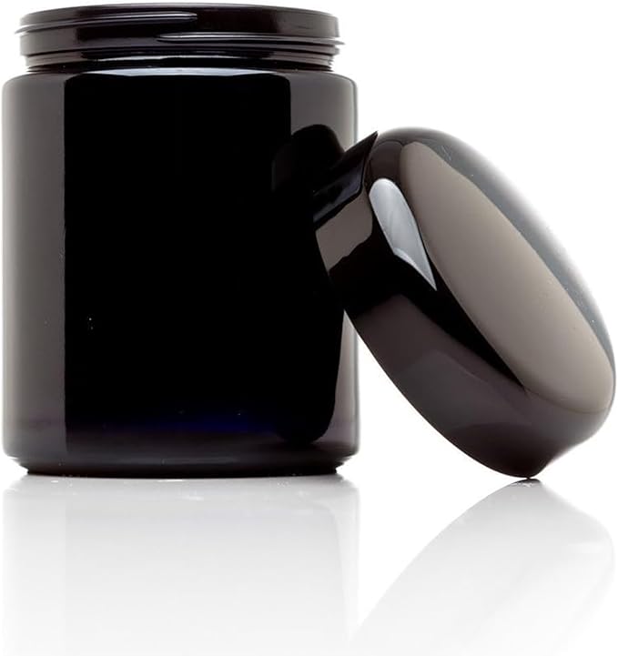 Infinity Jars Tall Black Large Ultraviolet Glass Jar 250 ML (8.3 fl oz) Pack 5 Airtight Smell Proof Container,Refillable Jar For Long Term Storage Coffee,Spices,Dried Goods,Tea,Glass Jar For Kitchen