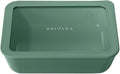 Ceramic Coated Glass Food Storage Container | No PTFE, PFOA, PFAS, and BPA | Reusable Non Toxic Meal Prep Container with Glass Lid | Easy To Store | 6 Cup Rectangle [Pine]