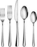 Artaste 56525 Rain II Forged 18/10 Stainless Steel Flatware 20 Piece Set, Service for 4, Silver