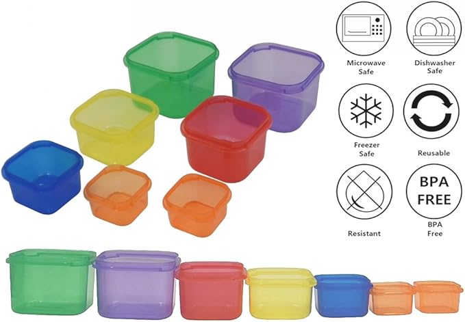 FIXBODY 7PCS Portion Control Containers, Color-Coded Labeled, 21 Day Lose Weight System (Use Guide, 21 Day Tracker and Recipe Ebook Include)