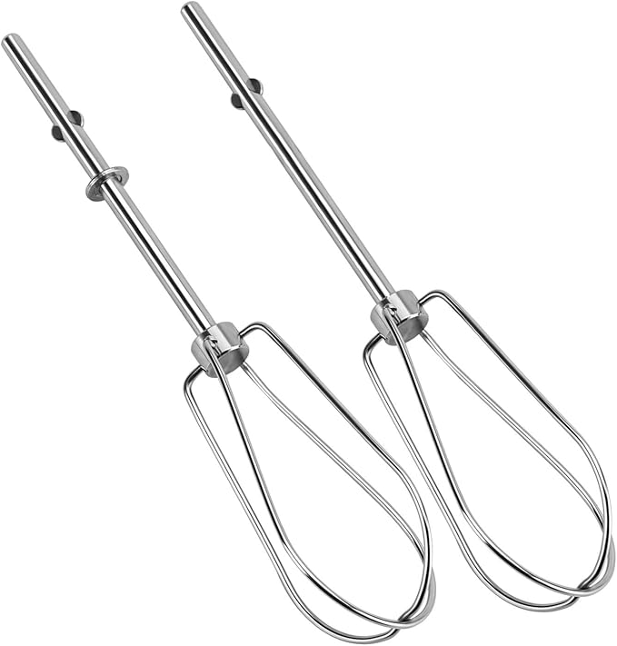 Stainless Steel Hand Mixer Turbo Beaters, W10490648 Hand Mixer Replacement Beaters by Fetechmate, 2 PACK Replacement Turbo Beaters Replace KHM2B AP5644233 PS4082859-1 YEAR