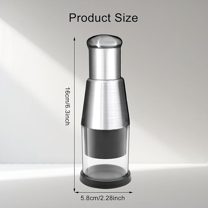 Manual Pressed Chopper,1PCS,Functional Manual Garlic Press,2025 Upgraded Compact Mini Dicer Food Chopper,Stainless Steel Hand Food Chopper for Mincing Garlic Press Stainless Steel