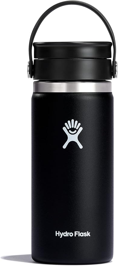 Hydro Flask Flex Sip Coffee Tumbler – Insulated Stainless Steel, Non Spill, Leak Proof Travel Coffee Cup 16 Oz Black