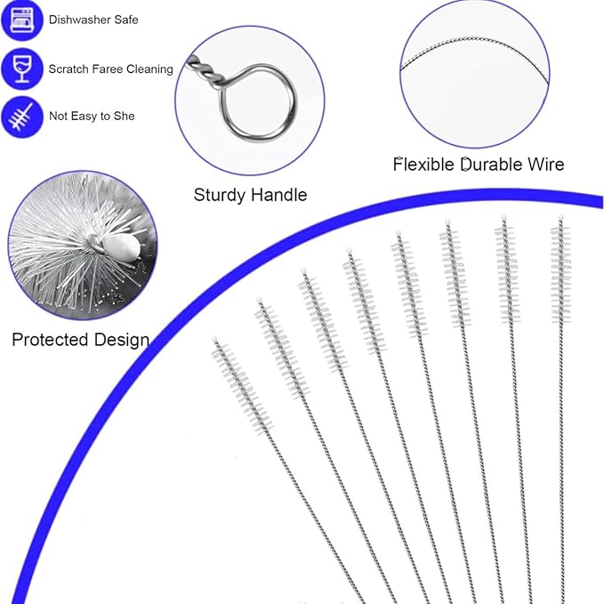 Extra Long Cleaner Brush Compatible for Stanley, Replacement Straw Fit for Stanley Quencher 30oz 40oz Tumbler, Silicone Straw Cover Toppers