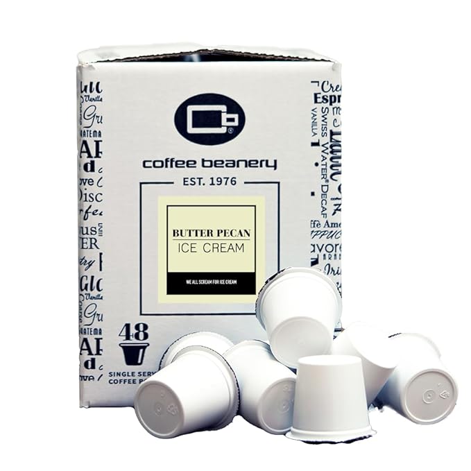 Butter Pecan Ice Cream Coffee Pods by Coffee Beanery | Bulk 48ct Gourmet Coffee Pods - Medium Roast 100% Arabica