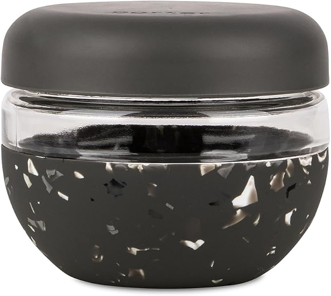 W&P Porter Seal Tight Glass Food Storage Container with Lid, Terrazzo Charcoal 16oz, Leak & Spill Proof Meal Prep Container, Microwave & Dishwasher Safe, Borosilicate Glass
